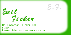 emil ficker business card